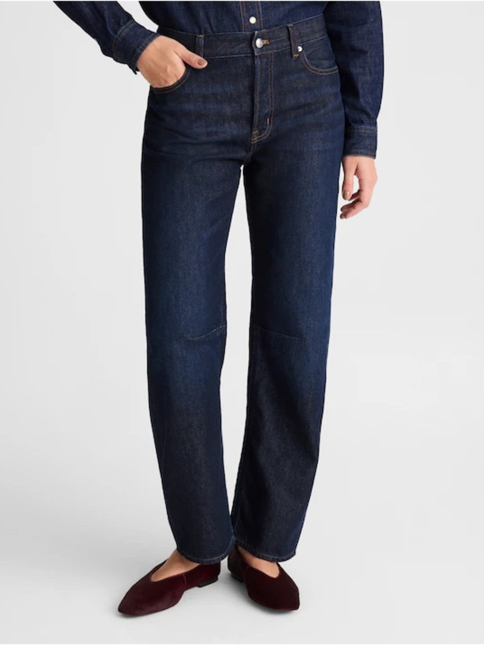 Madewell The Petite Darted Barrel-Leg Jean in SoftDrape Size 29P NWT
